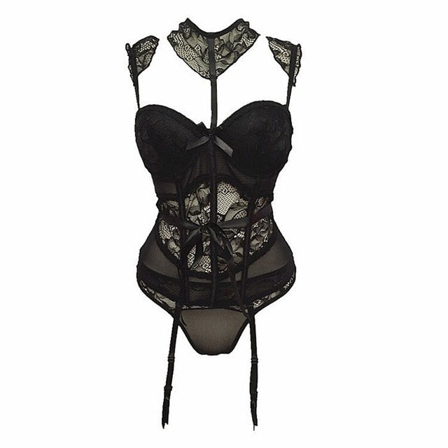 TERMEZY Sexy Lace Bustier Women Push Up Corset Sexy Femme Lace Up Lingerie High Elastic Gothic Corsets Bustiers