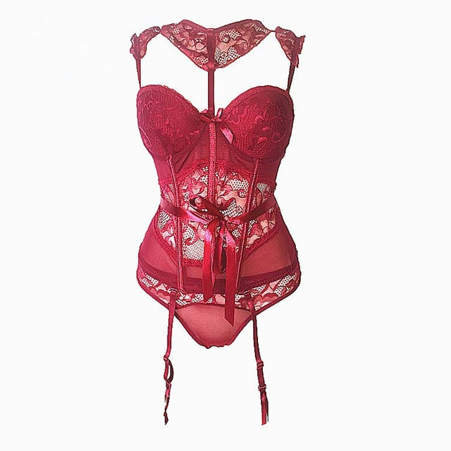 TERMEZY Sexy Lace Bustier Women Push Up Corset Sexy Femme Lace Up Lingerie High Elastic Gothic Corsets Bustiers