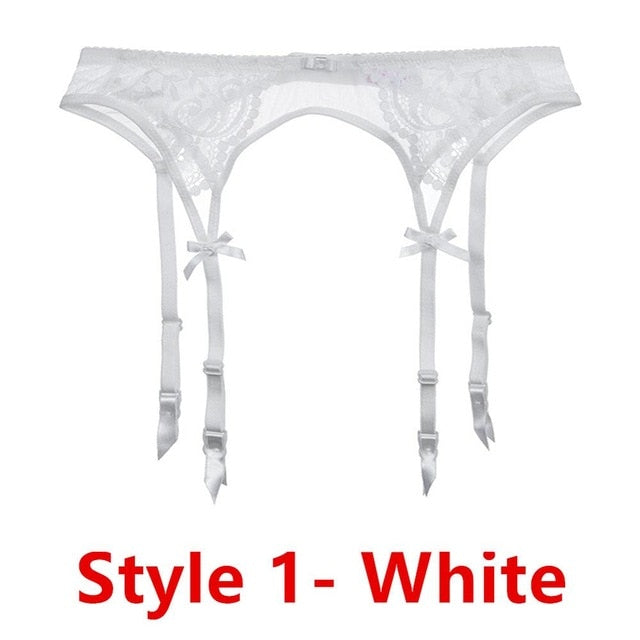Black/White/Red Garter Ultra-Thin Suspender Belt