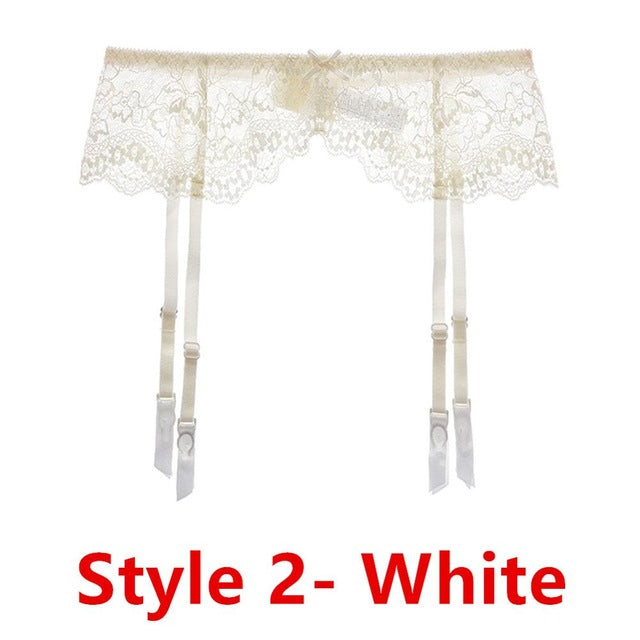 Black/White/Red Garter Ultra-Thin Suspender Belt