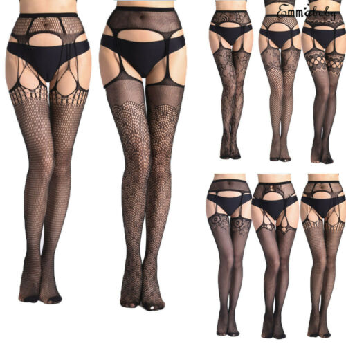 New Womens Sexy Lingerie Fishnet Garter Belt Stockings Thigh Leggings