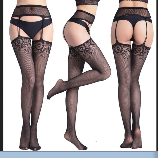 New Womens Sexy Lingerie Fishnet Garter Belt Stockings Thigh Leggings