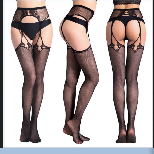 New Womens Sexy Lingerie Fishnet Garter Belt Stockings Thigh Leggings