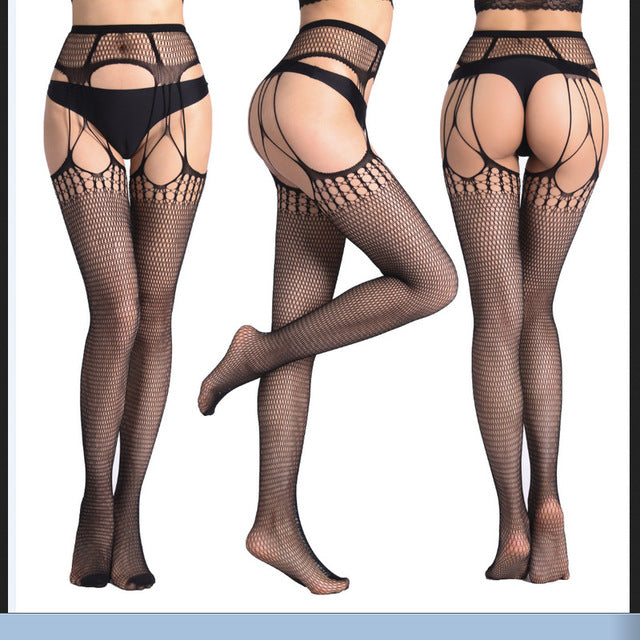 New Womens Sexy Lingerie Fishnet Garter Belt Stockings Thigh Leggings