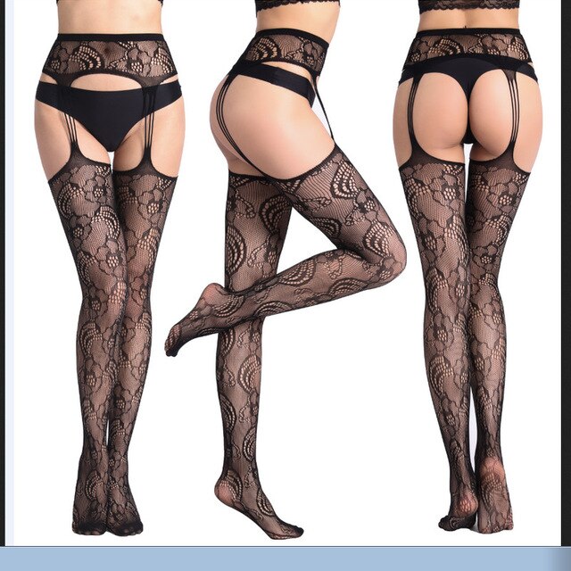 New Womens Sexy Lingerie Fishnet Garter Belt Stockings Thigh Leggings
