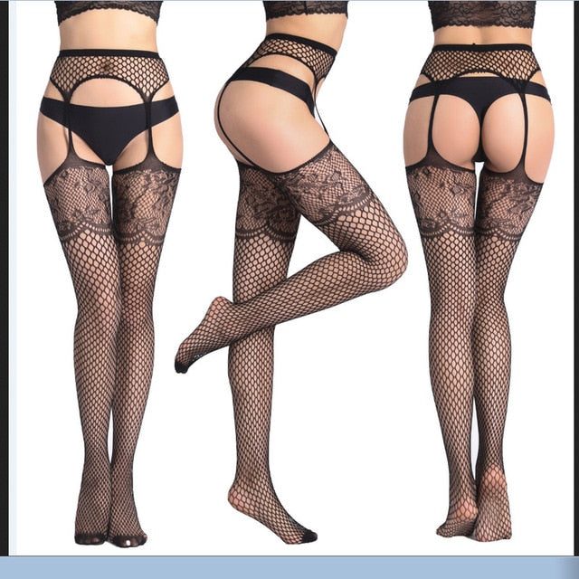 New Womens Sexy Lingerie Fishnet Garter Belt Stockings Thigh Leggings