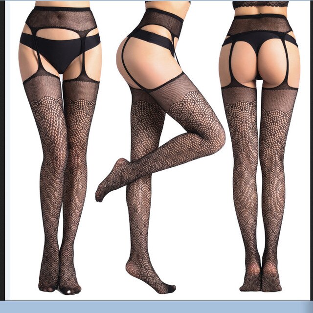 New Womens Sexy Lingerie Fishnet Garter Belt Stockings Thigh Leggings