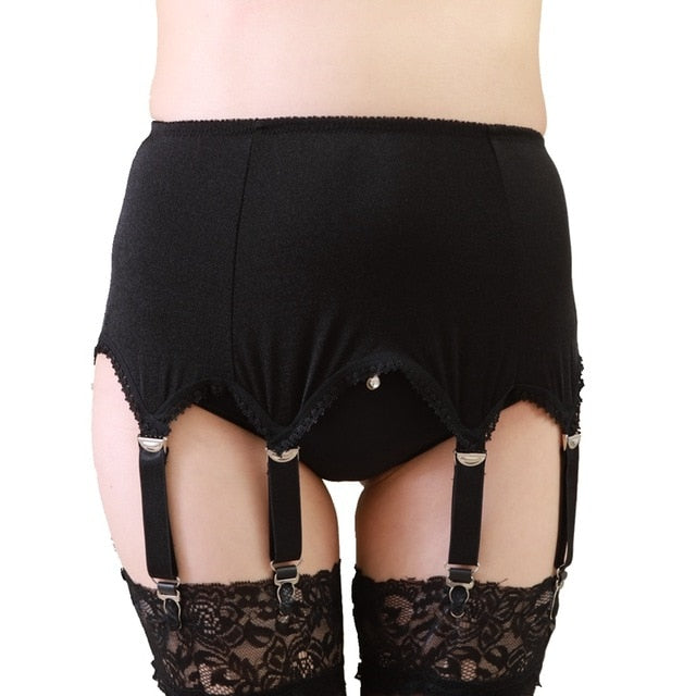 Womens wedding garter belt 6 STRAP plain Sexy Suspender Belt and stockings set bridal lace garters belt lingerie Plus size