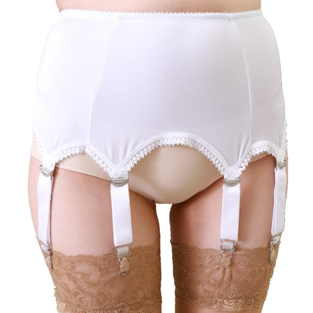 Womens wedding garter belt 6 STRAP plain Sexy Suspender Belt and stockings set bridal lace garters belt lingerie Plus size