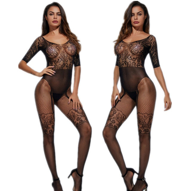 Rushed New Effect Womens Sexy open crotch Transparent Leggings Bodystocking Charming Hose Bodysuit Leggings Meia Lingerie