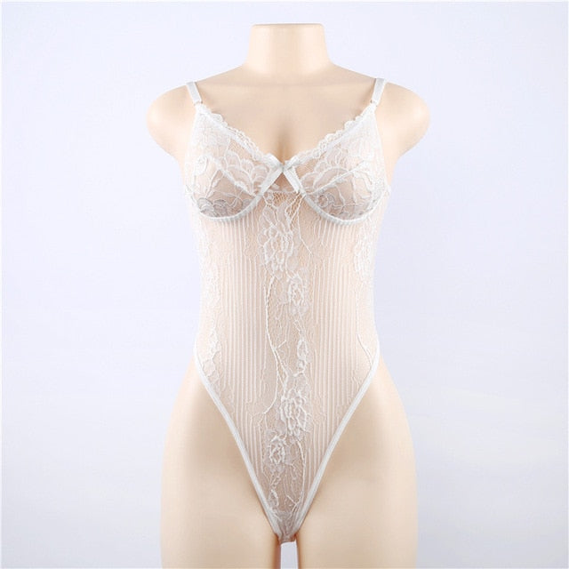 Cryptographic Black bow lace bodysuit women backless transparent sexy body jumpsuit rompers 2020 catsuit bodysuits slim overalls