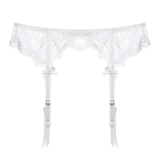 Black/White/Red Garter Ultra-Thin Suspender Belt