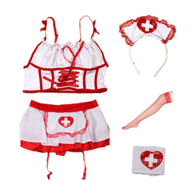 Women Sexy Lingerie Nurse Cosplay Babydoll hot Erotic underwear sexy Costumes Porno drees sex clothes nightwear white lingerie