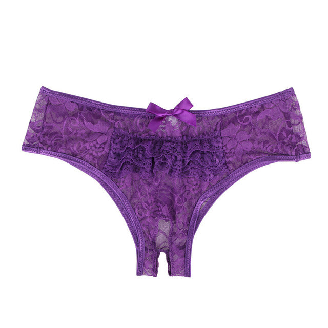 Comeondear 5XL Lace Panties Open Crotch Transparent String Sexy Lingerie Plus Size Women Erotic Underwear 3XL 4XL Black PB5178