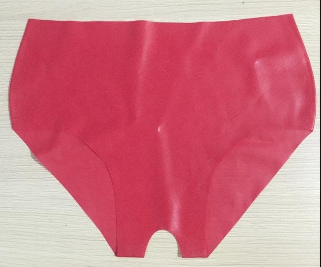 Mould seamless sexy woman fetish latex underwear crotch hole latex rubber panties