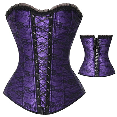 Miss Moly Women Gothic Steampunk Corset Dress Overbust Bustier Top Waist Cincher Shaper Corsets and bustiers Lingerie corselet
