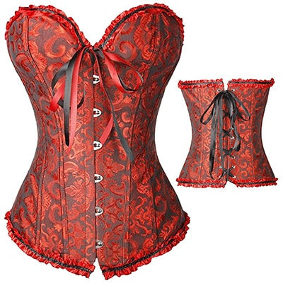 Miss Moly Women Gothic Steampunk Corset Dress Overbust Bustier Top Waist Cincher Shaper Corsets and bustiers Lingerie corselet
