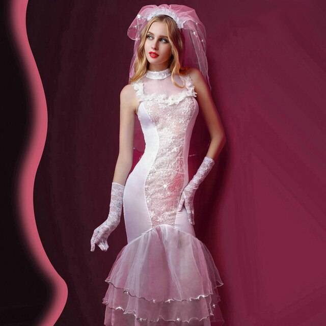 New Porn Women Lingerie Sexy Hot Erotic Wedding Dress Cosplay White Erotic Lingerie Porno Costumes Transparent Sexy Underwear