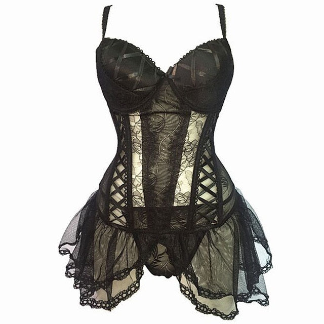 CINOON Sexy Bustier and Corset Women High Elastic Corset Female Solid Bustier Overbust Push Up Corset
