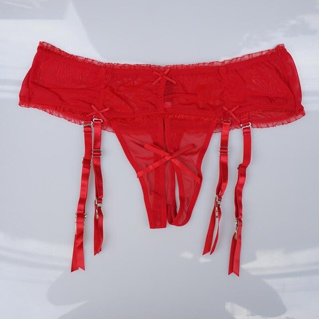 Open Crotch Garters Gauze Sexy Thong Removable Suspender Belts Metal Buckles Garter Belts for Stockings XL Sexy Lingerie GA1083
