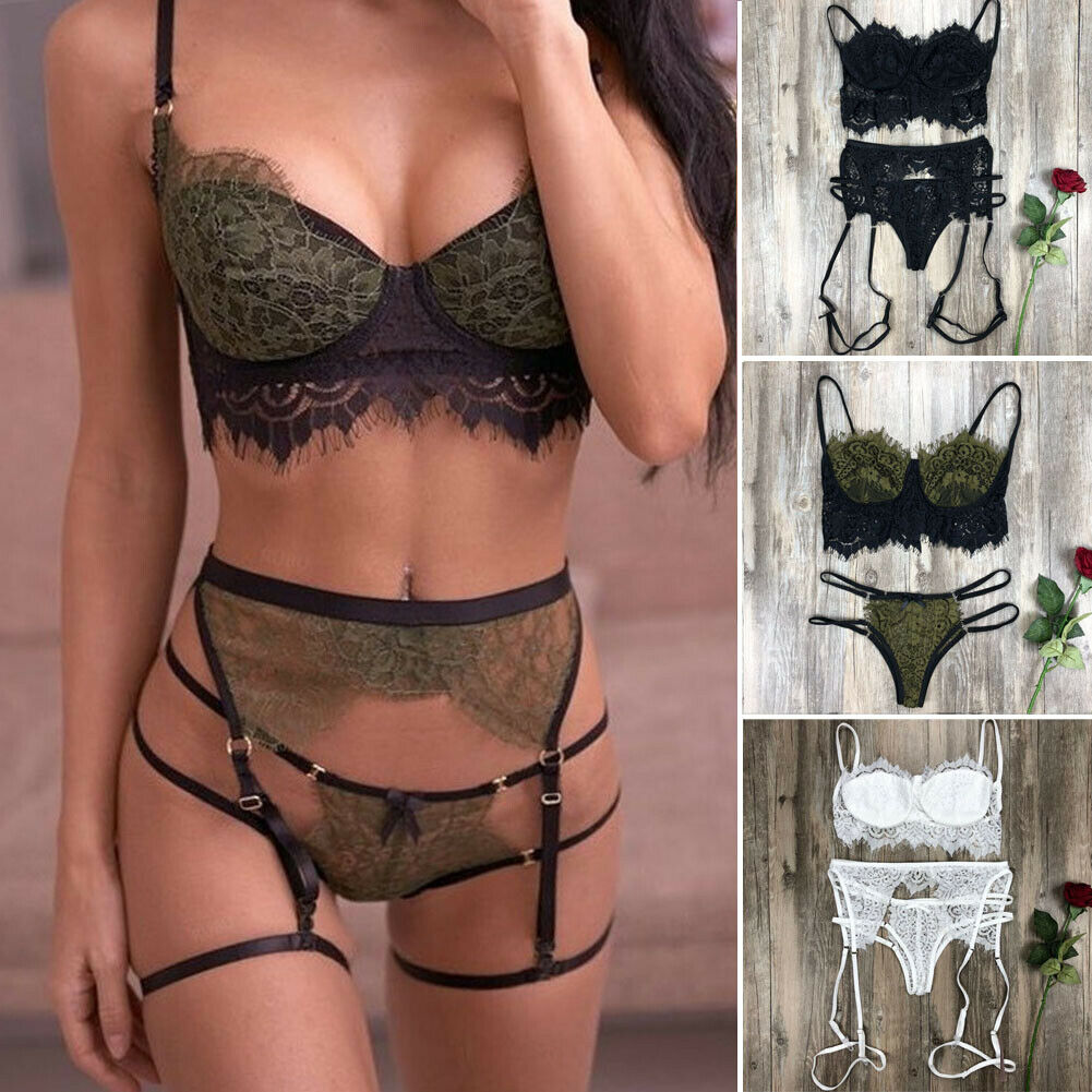 Open Bra Set Nightwear Bra & Brief Sets